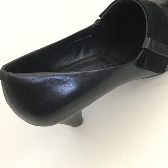 JOY CHEN Leather Heels Pointed Toe Black Leather Pumps Women’s Size 9 - Picture 9 of 16